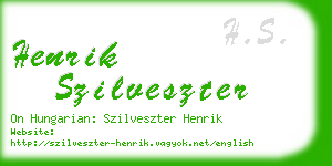 henrik szilveszter business card